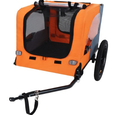 Utdoor Heavy Duty Collapsible Pet Bike Trailer With 16-Inch All Terrain Wheels & Universal Hitch Foldable Dog Cargo Carrier Cart For Bicycles