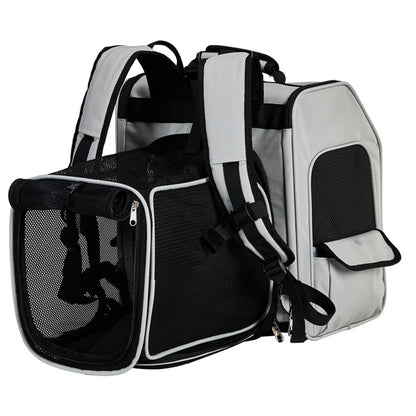 Pet Carrier Backpack, Expandable Cat Dog Carrier With Back Extension, Breathable Mesh Travel Backpack For Small Dogs Cats, Soft-Sided Pet Backpack Holds Up To 26 Lbs
